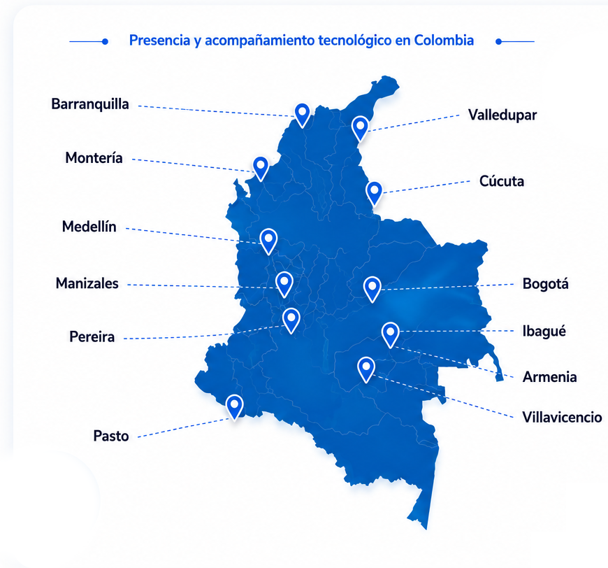 Presencia y acompañamiento tecnológico de QDM Technology en Colombia